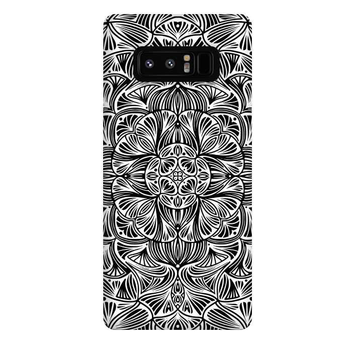 Galaxy Note 8 StrongFit Black and White Mandala 012 by Jelena Obradovic