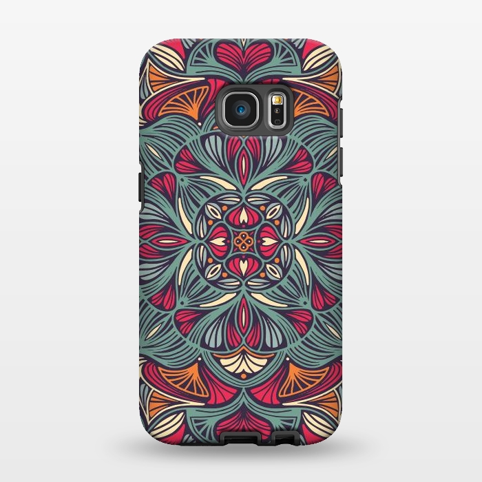 Galaxy S7 EDGE StrongFit Colorful Mandala Pattern 014 by Jelena Obradovic