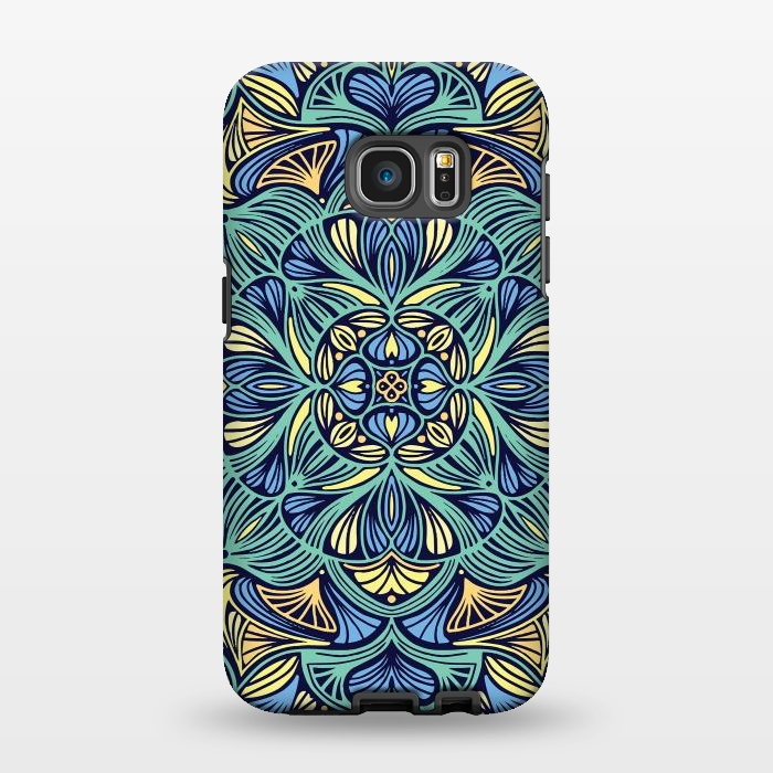 Galaxy S7 EDGE StrongFit Colorful Mandala Pattern 016 by Jelena Obradovic