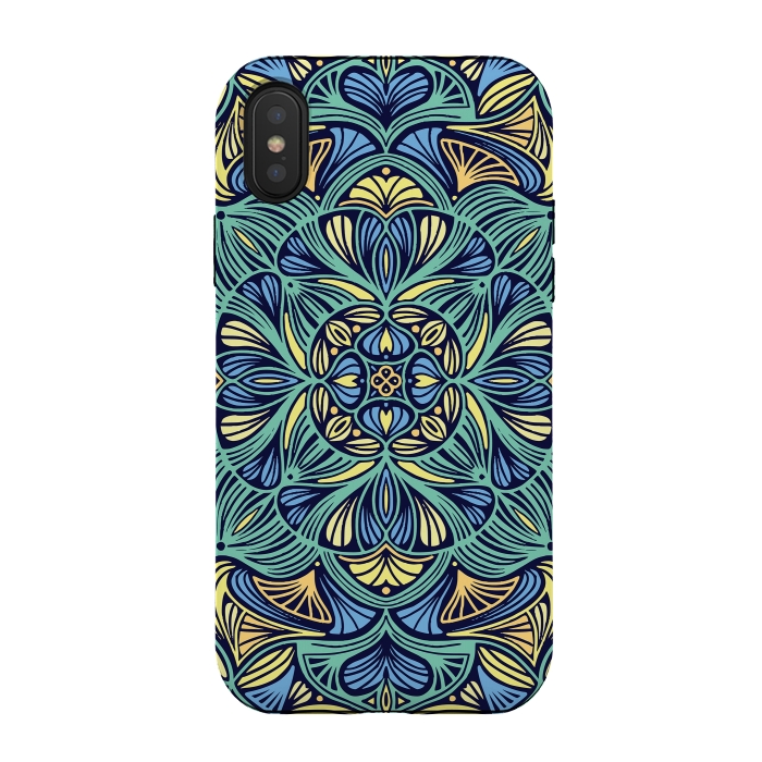 iPhone Xs / X StrongFit Colorful Mandala Pattern 016 by Jelena Obradovic