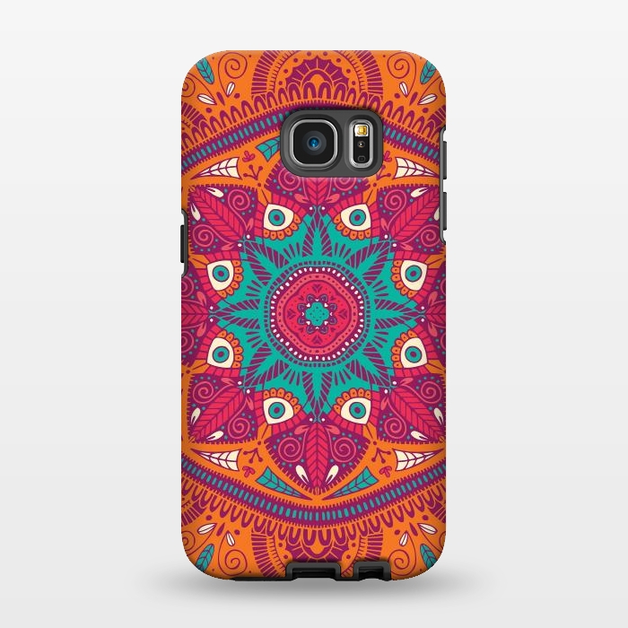 Galaxy S7 EDGE StrongFit Colorful Mandala Pattern 017 by Jelena Obradovic