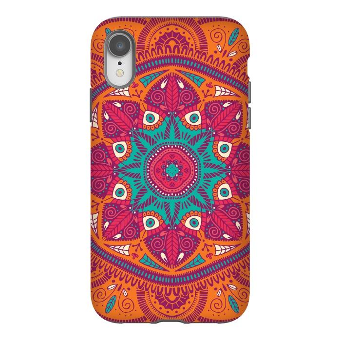 iPhone Xr StrongFit Colorful Mandala Pattern 017 by Jelena Obradovic