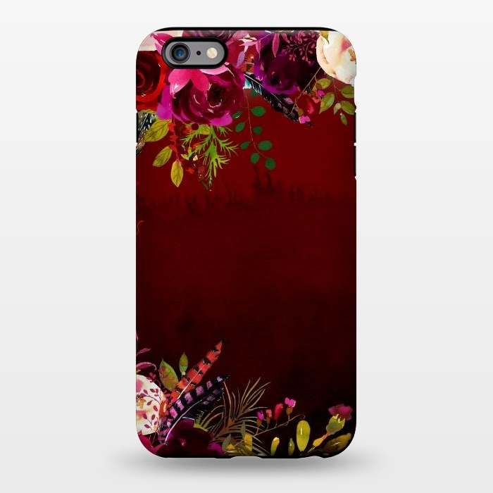 iPhone 6/6s plus StrongFit Deep Red Floral Meadow  by  Utart