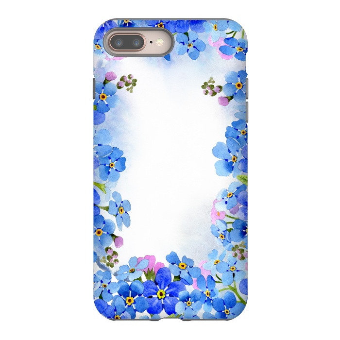 iPhone 7 plus StrongFit Forget me not - floral spring dream on white by  Utart