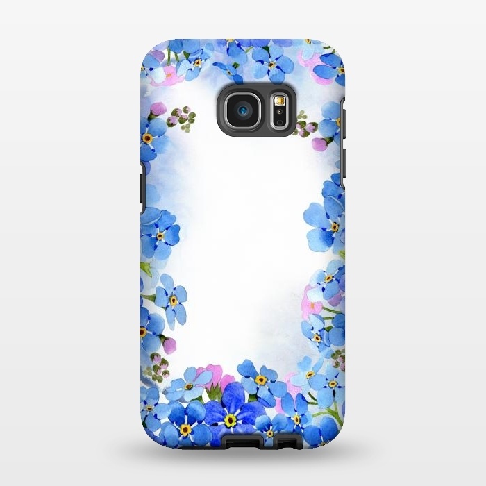 Galaxy S7 EDGE StrongFit Forget me not - floral spring dream on white by  Utart