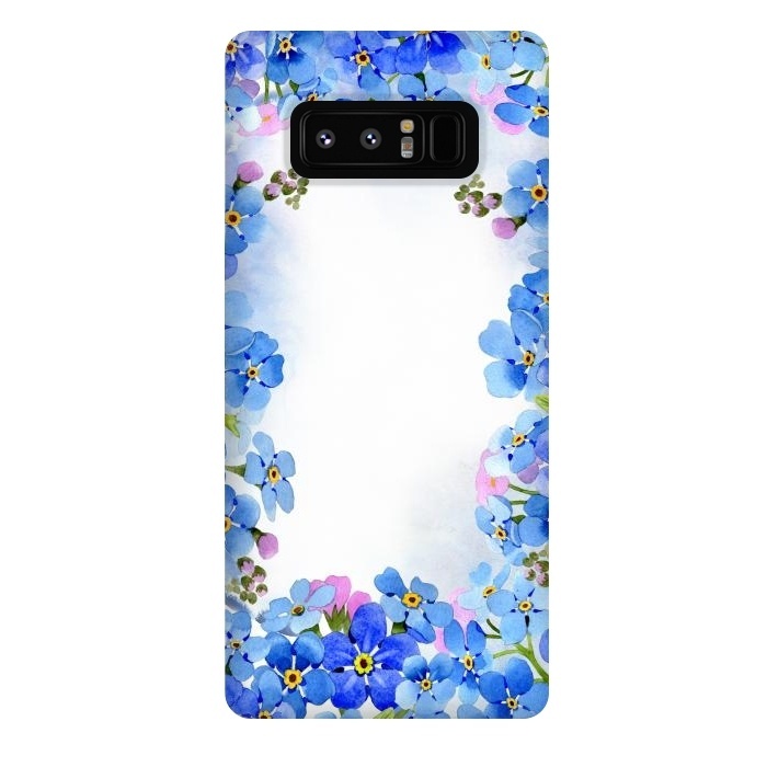 Galaxy Note 8 StrongFit Forget me not - floral spring dream on white by  Utart