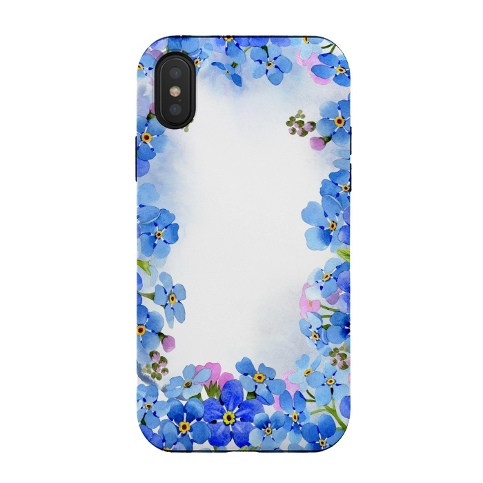 iPhone Xs / X StrongFit Forget me not - floral spring dream on white by  Utart