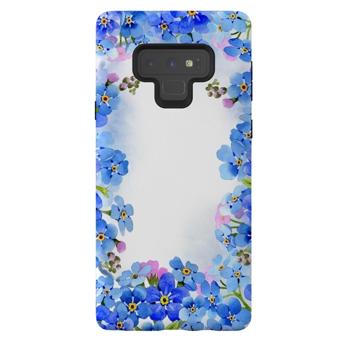 Galaxy Note 9 StrongFit Forget me not - floral spring dream on white by  Utart