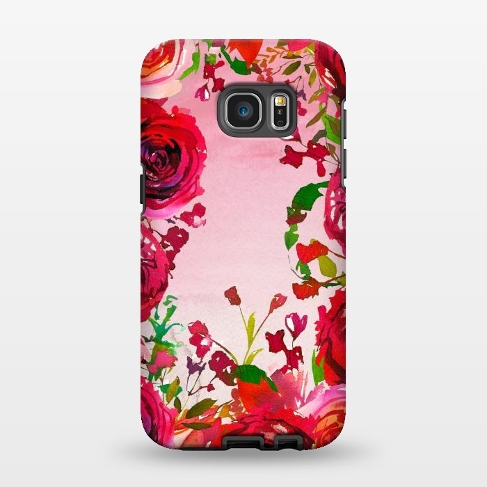 Galaxy S7 EDGE StrongFit Moody red Rose Flowers by  Utart