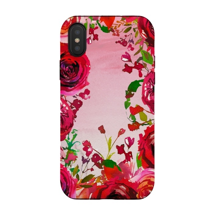 iPhone Xs / X StrongFit Moody red Rose Flowers by  Utart