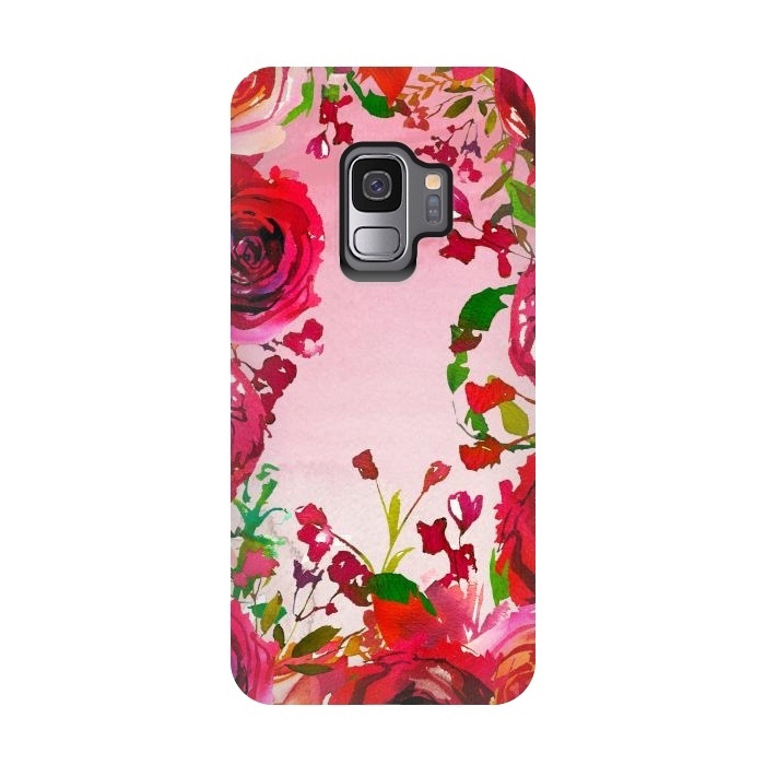 Galaxy S9 StrongFit Moody red Rose Flowers by  Utart