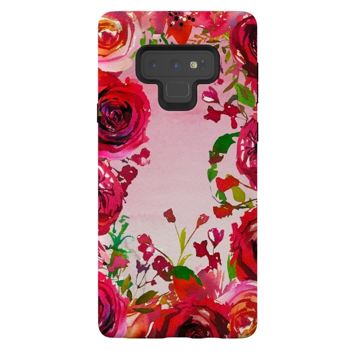 Galaxy Note 9 StrongFit Moody red Rose Flowers by  Utart