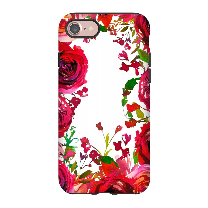iPhone 7 StrongFit Moody red roses on white by  Utart