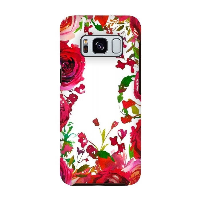 Galaxy S8 StrongFit Moody red roses on white by  Utart