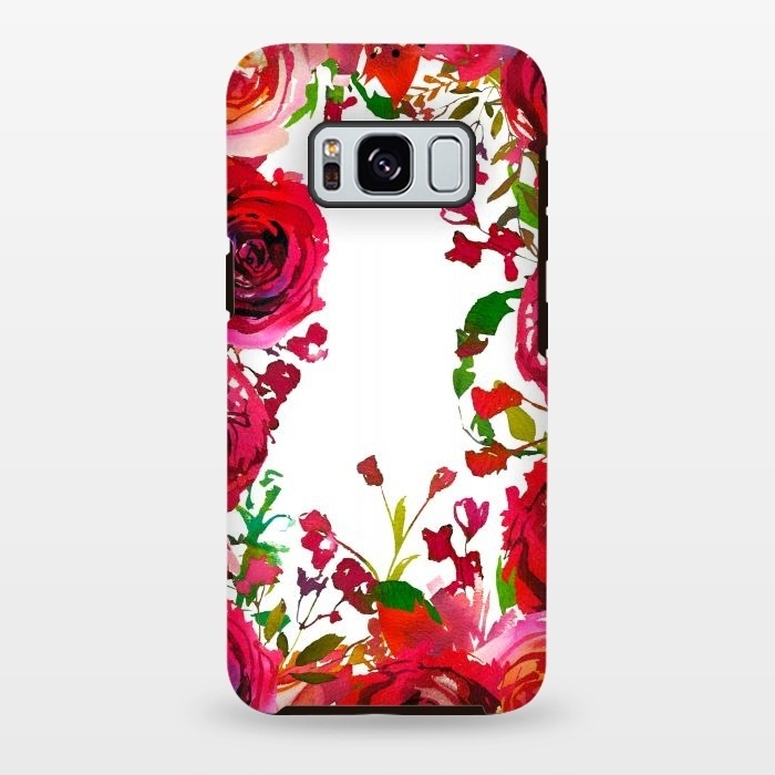 Galaxy S8 plus StrongFit Moody red roses on white by  Utart