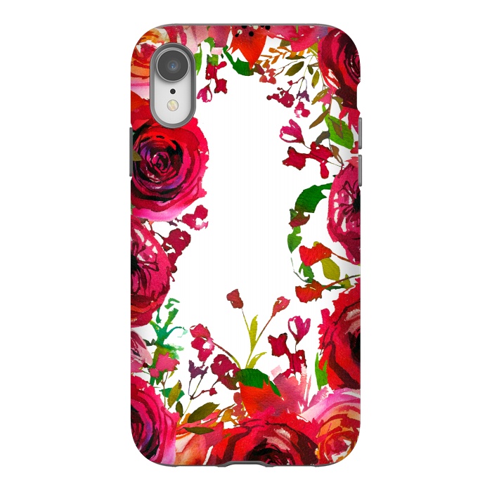 iPhone Xr StrongFit Moody red roses on white by  Utart