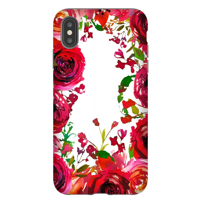 iPhone Xs Max StrongFit Moody red roses on white by  Utart