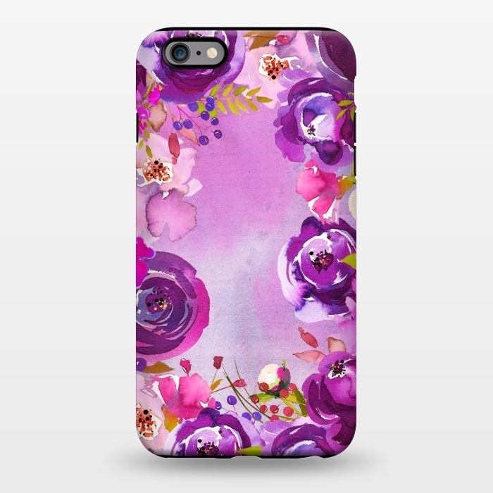iPhone 6/6s plus StrongFit Watercolor Hand drawn Purple Spring Flowers by  Utart
