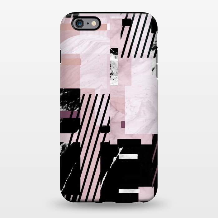 iPhone 6/6s plus StrongFit Modern geometric blush pink marble tiles by Oana 