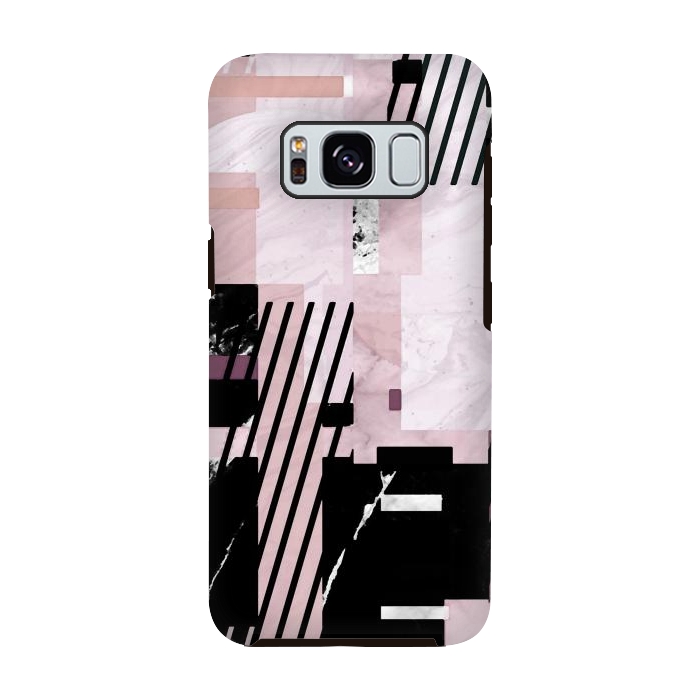 Galaxy S8 StrongFit Modern geometric blush pink marble tiles by Oana 