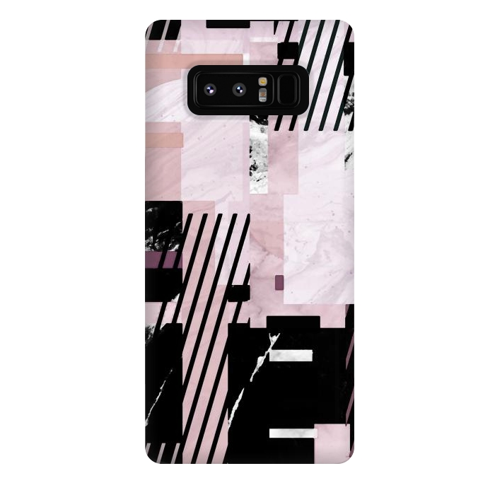 Galaxy Note 8 StrongFit Modern geometric blush pink marble tiles by Oana 