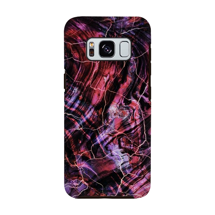 Galaxy S8 StrongFit Marble art - dark pink and purple by Oana 