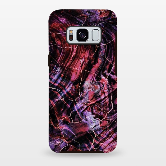 Galaxy S8 plus StrongFit Marble art - dark pink and purple by Oana 