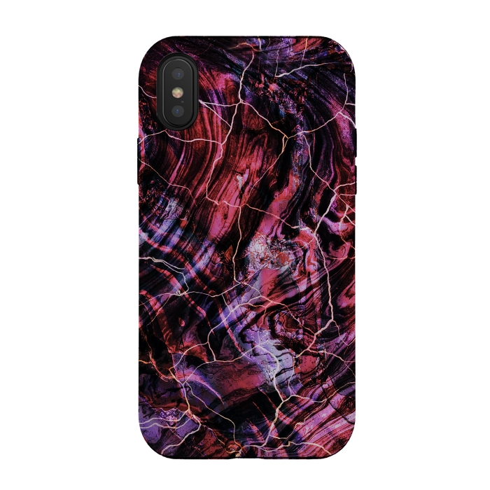 iPhone Xs / X StrongFit Marble art - dark pink and purple by Oana 