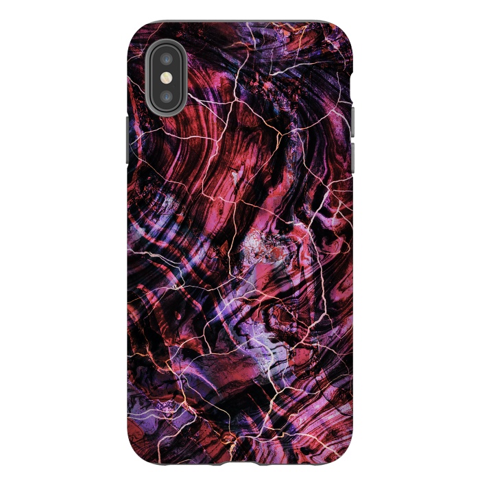 iPhone Xs Max StrongFit Marble art - dark pink and purple by Oana 