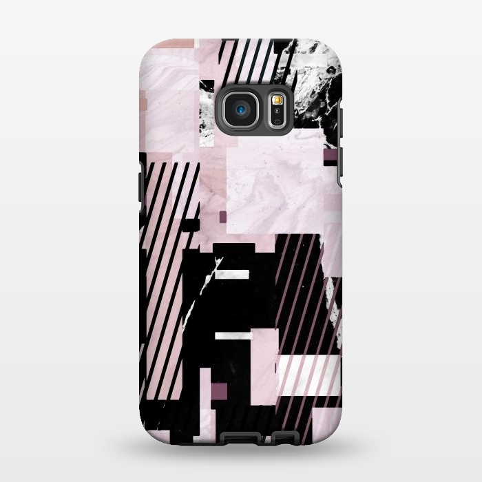 Galaxy S7 EDGE StrongFit Modern pastel geometric marble composition by Oana 
