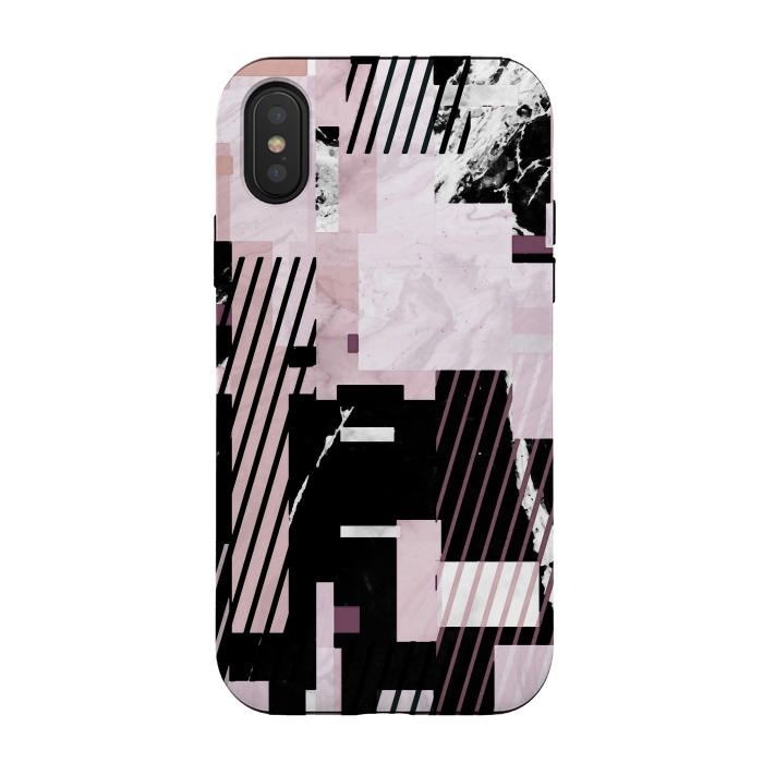 iPhone Xs / X StrongFit Modern pastel geometric marble composition by Oana 