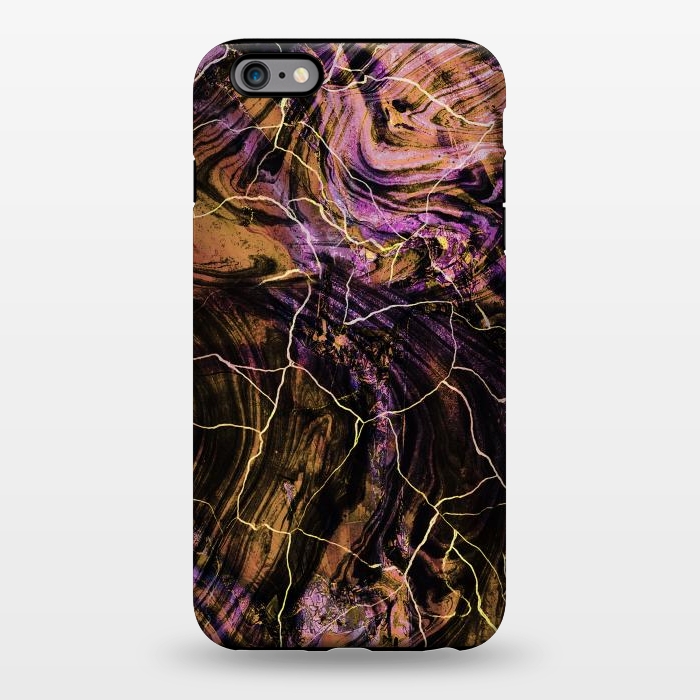iPhone 6/6s plus StrongFit Gold pink marble brushstrokes and cracks by Oana 
