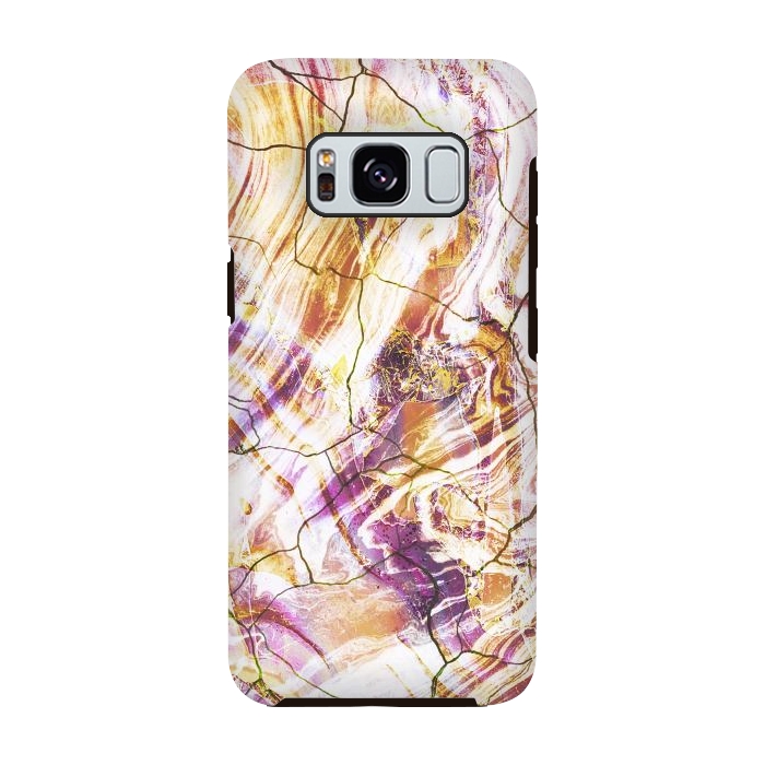 Galaxy S8 StrongFit Gold pink marble art by Oana 
