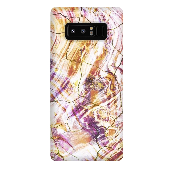 Galaxy Note 8 StrongFit Gold pink marble art by Oana 