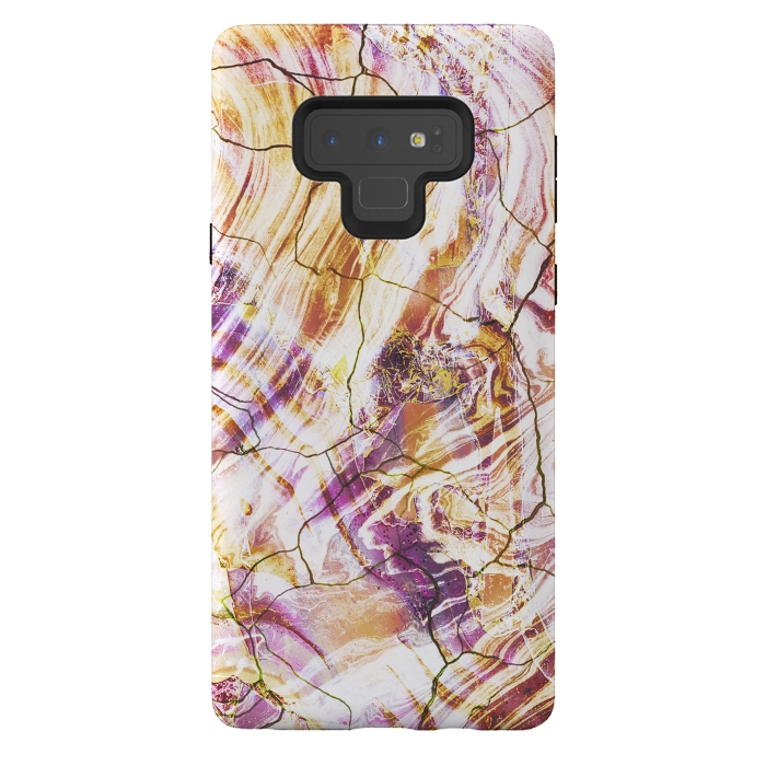 Galaxy Note 9 StrongFit Gold pink marble art by Oana 