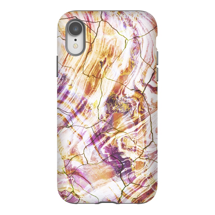 iPhone Xr StrongFit Gold pink marble art by Oana 