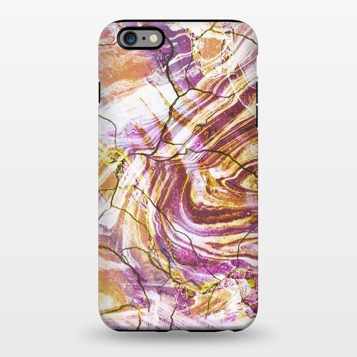 iPhone 6/6s plus StrongFit Brushed gold pink marble art by Oana 