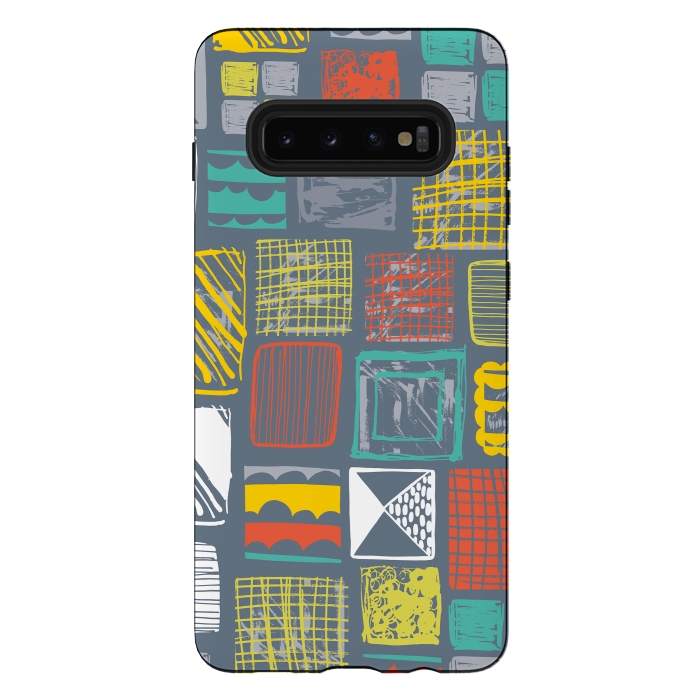 Galaxy S10 plus StrongFit Square Metropolis Leaves by Rachael Taylor
