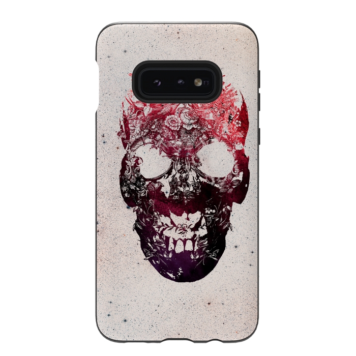 Galaxy S10e StrongFit Floral Skull by Ali Gulec