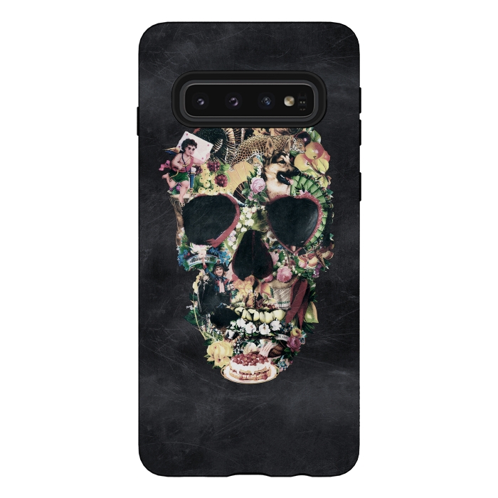 Galaxy S10 StrongFit Vintage Skull by Ali Gulec