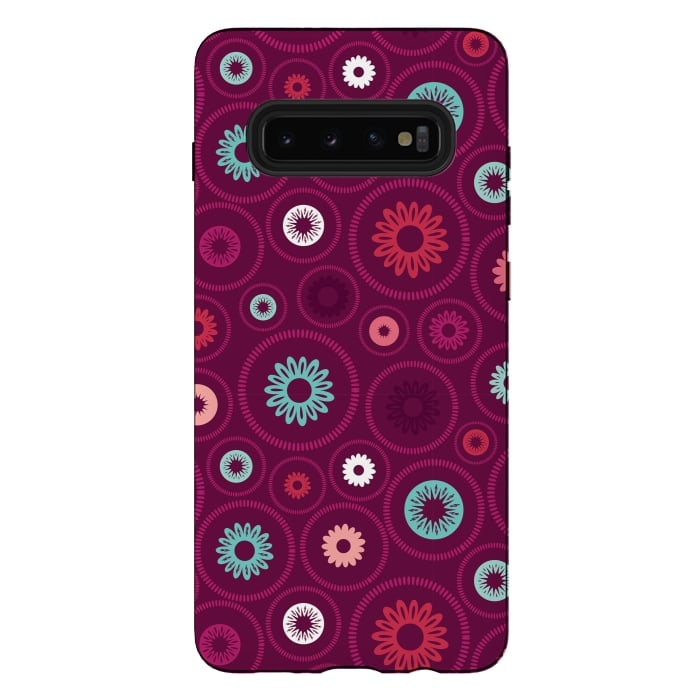 Galaxy S10 plus StrongFit FloralCogs by Rosie Simons