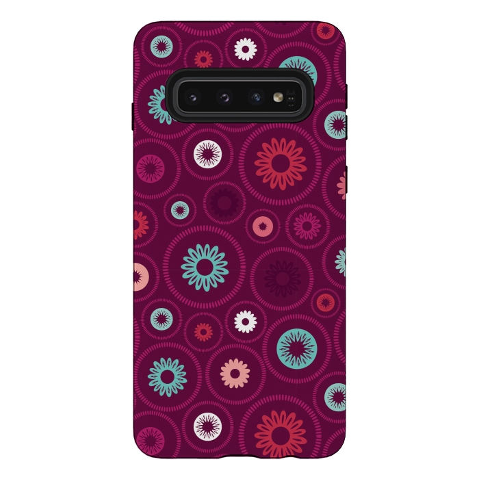 Galaxy S10 StrongFit FloralCogs by Rosie Simons