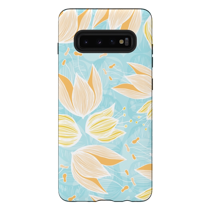 Galaxy S10 plus StrongFit Blumen Blue by Anchobee