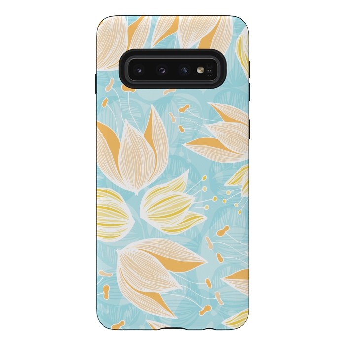 Galaxy S10 StrongFit Blumen Blue by Anchobee