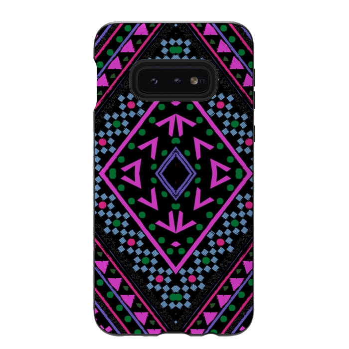 Galaxy S10e StrongFit Neon Pattern by Nika Martinez