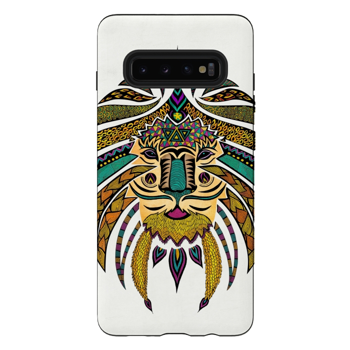 Galaxy S10 plus StrongFit Emperor Tribal Lion by Pom Graphic Design
