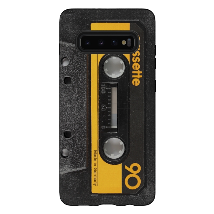 Galaxy S10 plus StrongFit CASSETTE YELLOW by Diego Tirigall