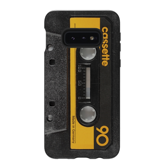 Galaxy S10e StrongFit CASSETTE YELLOW by Diego Tirigall