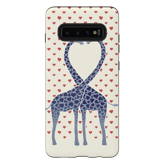 Galaxy S10 plus StrongFit Giraffes in Love a Valentine's Day illustration by Micklyn Le Feuvre