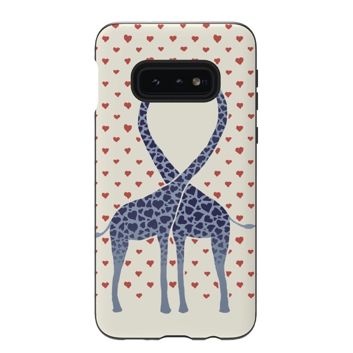 Galaxy S10e StrongFit Giraffes in Love a Valentine's Day illustration by Micklyn Le Feuvre